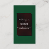 垂直の森の緑の茶色の赤の名刺 名刺 (裏面)