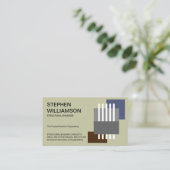 垂直の白い鉄筋建物ブロックエンジニアリング 名刺 (スタンド正面)