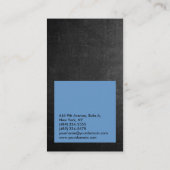 垂直の黒板ブルーのプロフェッショナルプレーン 名刺 (裏面)