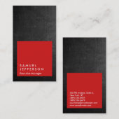 垂直の黒板灰色の赤いプロフェッショナルプレーン 名刺 (正面/裏面)