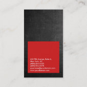 垂直の黒板灰色の赤いプロフェッショナルプレーン 名刺 (裏面)