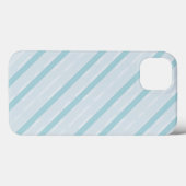 垂直ほこりっぽい青と銀ストライプ色 Case-Mate iPhoneケース (裏面 (横))
