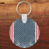 垂直アメリカ国旗 キーホルダー (正面)