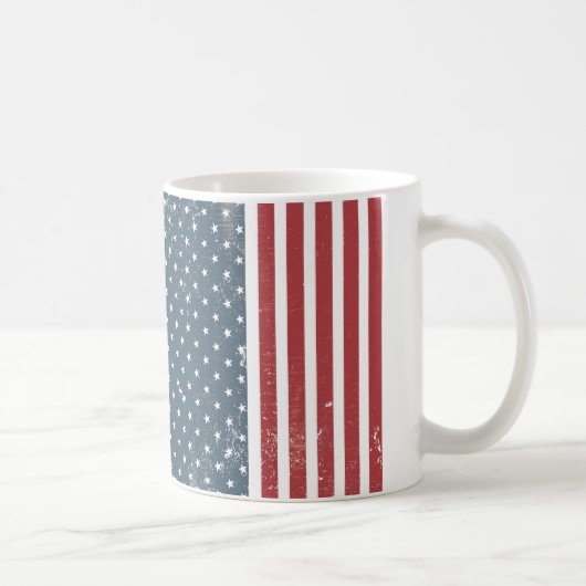 垂直アメリカ国旗 コーヒーマグカップ (右)
