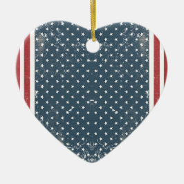 垂直アメリカ国旗 セラミックオーナメント