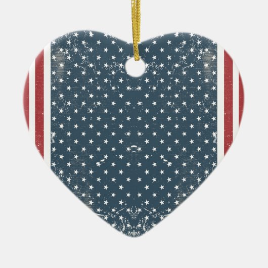 垂直アメリカ国旗 セラミックオーナメント (正面)