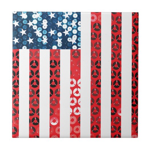 垂直アメリカ国旗 タイル (正面)