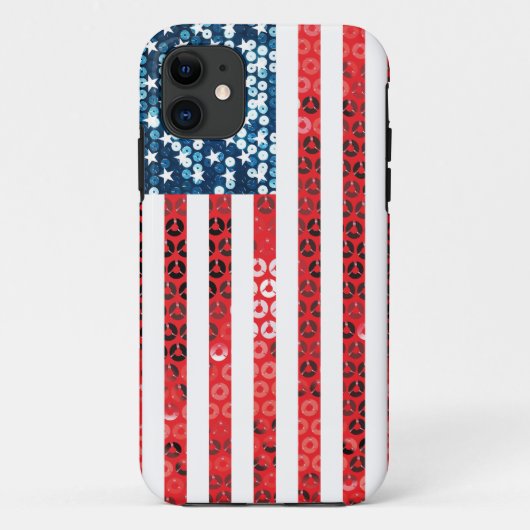 垂直アメリカ国旗 Case-Mate iPhoneケース (裏面)