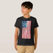 垂直アメリカ国旗 Tシャツ (正面フル)