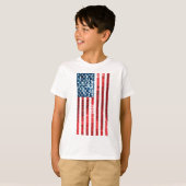 垂直アメリカ国旗 Tシャツ (正面フル)