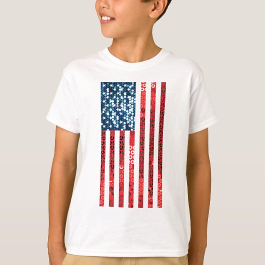 垂直アメリカ国旗 Tシャツ (正面)