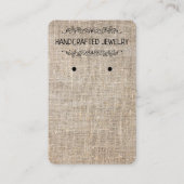 垂直イヤリングカード – ナチュラルジュート – 名刺 (正面)