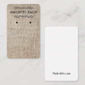 垂直イヤリングカード – ナチュラルジュート – 名刺 (正面/裏面)