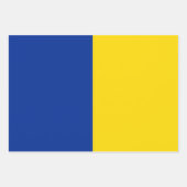 垂直ウクライナ国旗の青と黄モノグラム ラッピングペーパーシート (正面3)