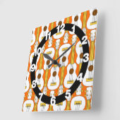 垂直ウクレールパターン スクエア壁時計 (傾斜)