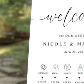 垂直エレガントの結婚ウェルカムサインとタイムライン ポスター