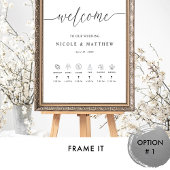 垂直エレガントの結婚ウェルカムサインとタイムライン ポスター
