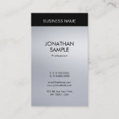 垂直エレガントシルバールックプロフェッショナルモダン 名刺 (正面)