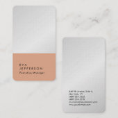 垂直エレガントプレミアムモダンリネンクリエイティブ 名刺 (正面/裏面)