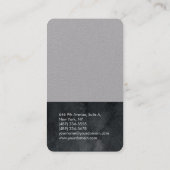 垂直エレガント白モダン灰色の黒 名刺 (裏面)