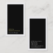 垂直エレガント白黒縁ど平面 名刺 (正面/裏面)