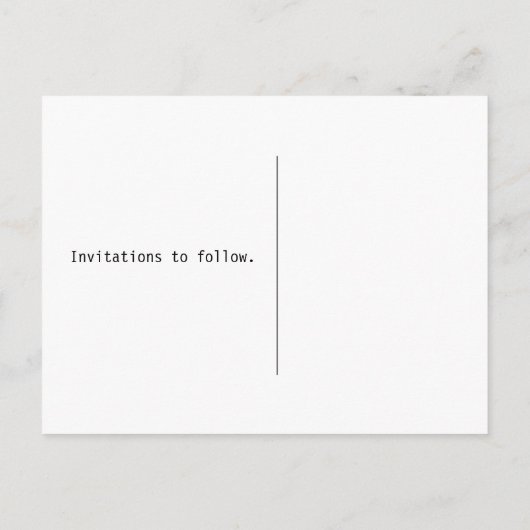 垂直カスタムフレーム:切り取った日付を保存 案内ポストカード (裏面)