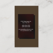 垂直カフェノワール茶色ブラックビジネスカード 名刺 (裏面)