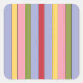 垂直カラフルのストライプパターン スクエアシール (正面)