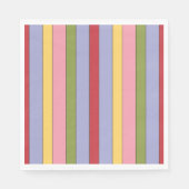垂直カラフルのストライプパターン スタンダードランチョンナプキン (正面)