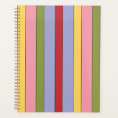 垂直カラフルのストライプパターン プランナー手帳 (正面)