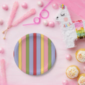 垂直カラフルのストライプパターン ペーパープレート (パーティー)