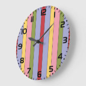 垂直カラフルのストライプパターン ラージ壁時計 (傾斜)