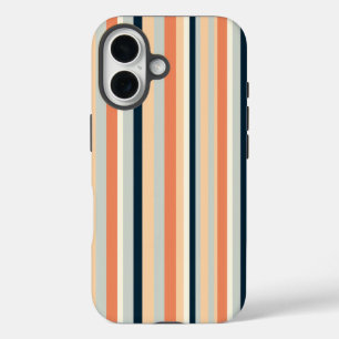 垂直カラフルストライプパターン(の模様が)ある iPhone 16ケース