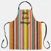 垂直カラフルレトロストライプ エプロン (正面)