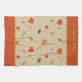 垂直カラフル紅葉カスタム文字 キッチンタオル (横)
