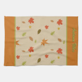 垂直カラフル紅葉カスタム文字 キッチンタオル (横)