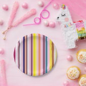 垂直カラフル紙ストライププレート ペーパープレート (パーティー)