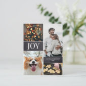 垂直クリスマス2020年家族写真コラージュ シーズンポストカード (スタンド正面)