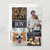 垂直クリスマス2020年家族写真コラージュ シーズンポストカード (正面/裏面)