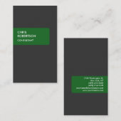 垂直グリーングレー魅力的な名刺 名刺 (正面/裏面)