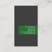垂直グリーングレー魅力的な名刺 名刺 (裏面)