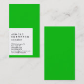 垂直グリーンホワイトストライプビジネスカード 名刺 (正面/裏面)