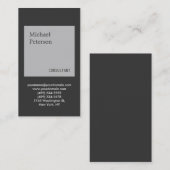 垂直グレーのストライプコンサルタント 名刺 (正面/裏面)