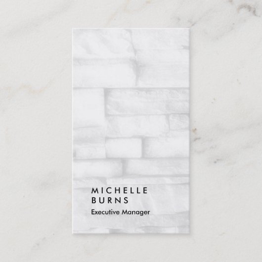 垂直グレーの壁レンガシンプルのプレーンマネージャ 名刺 (正面)