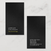垂直グレーの黒いシンプル・プレーン・マネージャ・ディレクター 名刺 (正面/裏面)