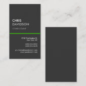 垂直グレーグリーンライン魅力的な名刺 名刺 (正面/裏面)