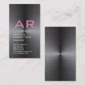 垂直グレートレンディーピンクモノグラムフェミニン 名刺 (正面/裏面)