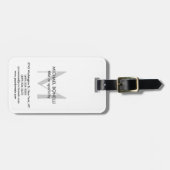 垂直グレーモノグラム白黒 ラゲッジタグ (正面横)