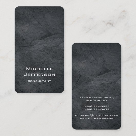 垂直グレー芸術的テクスチャユニークデザイン 名刺 (正面/裏面)