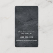 垂直グレー芸術的テクスチャユニークデザイン 名刺 (裏面)